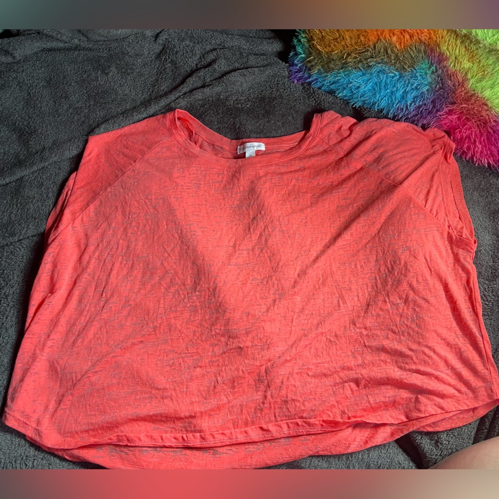Ambiance Orange Sheer Top Size 3x
